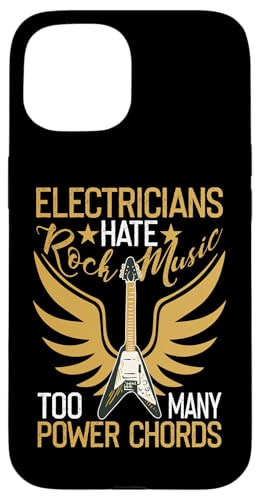 Elektriker hassen Rockmusik - Too Many Power Chords Hülle für iPhone 15 Elektriker hassen Rockmusik - Too Many Power Chords Hülle für iPhone 15 von Acoustic Electric Guitar Designs For Musicians