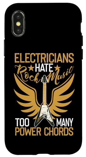 Elektriker hassen Rockmusik - Too Many Power Chords Hülle für iPhone X/XS Elektriker hassen Rockmusik - Too Many Power Chords Hülle für iPhone X/XS von Acoustic Electric Guitar Designs For Musicians