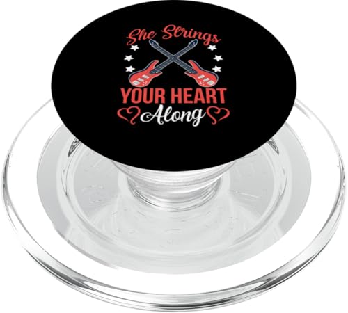 She Strings Your Heart Along E-Gitarre PopSockets PopGrip für MagSafe She Strings Your Heart Along E-Gitarre PopSockets PopGrip für MagSafe von Acoustic Electric Guitar Designs For Musicians