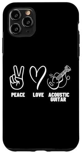 Akustikgitarre Spieler Männer Frauen Peace Love Akustikgitarre Hülle für iPhone 11 Pro Max von Acoustic Guitar Gifts For Men