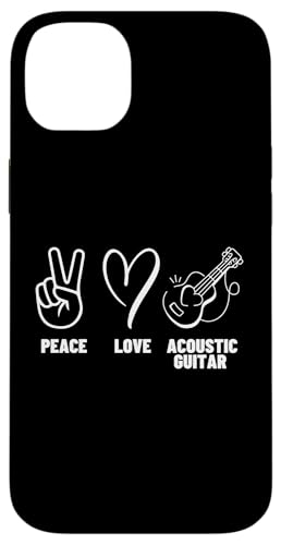 Akustikgitarre Spieler Männer Frauen Peace Love Akustikgitarre Hülle für iPhone 14 Plus von Acoustic Guitar Gifts For Men