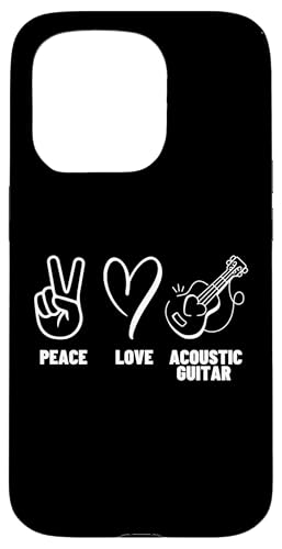 Akustikgitarre Spieler Männer Frauen Peace Love Akustikgitarre Hülle für iPhone 15 Pro von Acoustic Guitar Gifts For Men