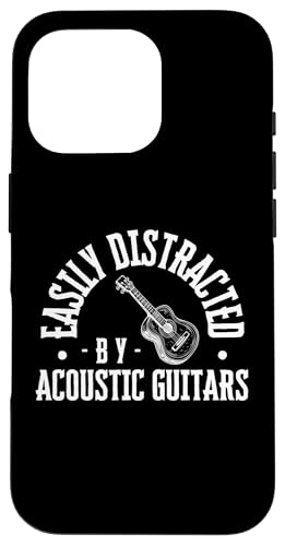 Lässt sich leicht von akustischen Gitarren und Akustikgitarren ablenken Hülle für iPhone 16 Pro von Acoustic Guitar Gifts For Men