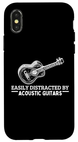 Lässt sich leicht von akustischen Gitarren und Akustikgitarren ablenken Hülle für iPhone X/XS von Acoustic Guitar Gifts For Men