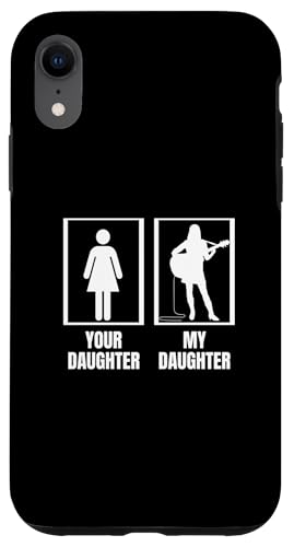 Lustiger Akustikgitarrenspieler mit Aufschrift "Your Daughter My Daugh Hülle für iPhone XR von Acoustic Guitar Gifts For Men