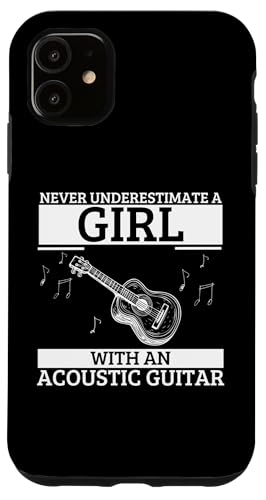 Unterschätzen Sie niemals ein Mädchen mit einer Akustikgitarre Hülle für iPhone 11 Unterschätzen Sie niemals ein Mädchen mit einer Akustikgitarre Hülle für iPhone 11 von Acoustic Guitar Gifts For Men