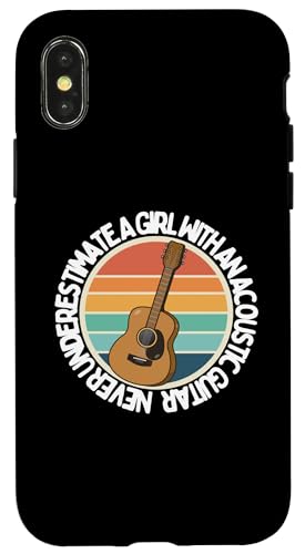 Unterschätzen Sie niemals ein Mädchen mit einer Akustikgitarre Hülle für iPhone X/XS Unterschätzen Sie niemals ein Mädchen mit einer Akustikgitarre Hülle für iPhone X/XS von Acoustic Guitar Gifts For Men