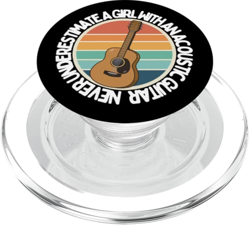 Unterschätzen Sie niemals ein Mädchen mit einer Akustikgitarre PopSockets PopGrip für MagSafe Unterschätzen Sie niemals ein Mädchen mit einer Akustikgitarre PopSockets PopGrip für MagSafe von Acoustic Guitar Gifts For Men