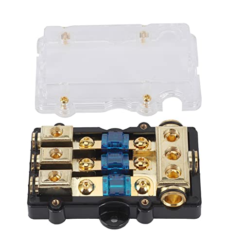 3 In 1 Out 2GA/4GA Bis 6GA/8GA Stromverteilerblock o Verstärker Passend für Auto LKW Boot für Auto Sicherungskasten 60A Sicherungshalter LKW Sicherungskasten Power Distri Auto von Acouto