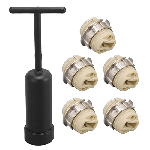 5 Stück G9-Keramik-Lampenfassung mit Werkzeug Zum Entfernen des Fassungsrings, Temperaturbestöndiger Zinklegierungs-Ring-Glühbirnensockel für Halogenlampen 5 Stück G9-Keramik-Lampenfassung mit Werkzeug Zum Entfernen des Fassungsrings, Temperaturbestöndiger Zinklegierungs-Ring-Glühbirnensockel für Halogenlampen von Acouto