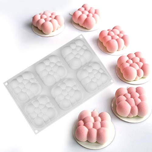 6 Hohlräume 3D C Kuchen Silikon Mousse Formen Blasenformen Zum Backen von 3D C Kuchenformform Mousse Formen Mind Silicon Ideale Bäckerfähigkeiten. Formen Machen Brise Non-S die (White) von Acouto