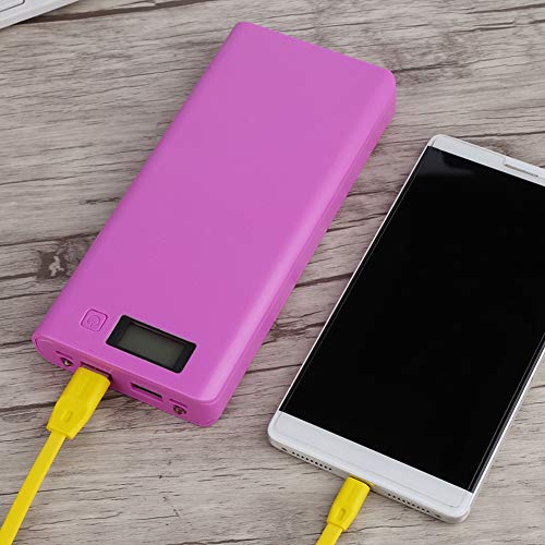 8X Batterie Power Bank Shell Hülle Box Dual USB -Ports LCD -Anzeige White Devi PowerBank BO Bank Box Battery Power Batterie PowerBank (Purple) von Acouto