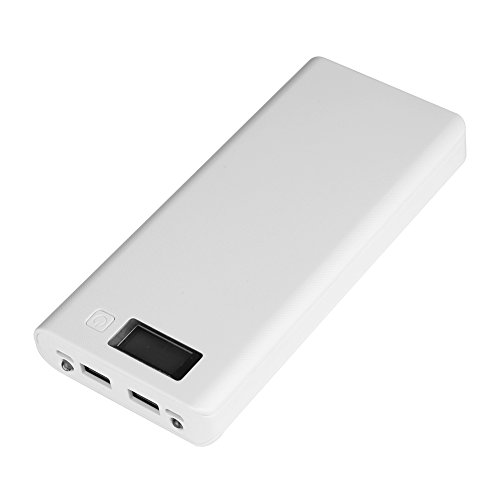 8X Batterie Power Bank Shell Hülle Box Dual USB -Ports LCD -Anzeige White Devi PowerBank BO Bank Box Battery Power Batterie PowerBank (White) von Acouto