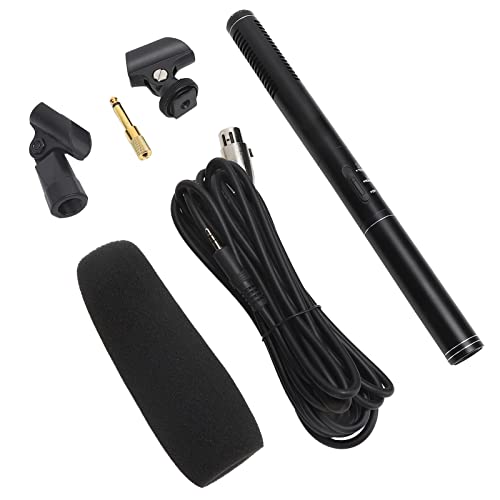 Acouto Hochsensitivitäts -Interviewmikrofon -Kabel Aufzeichnung Tragbares Mikrofon für Kameraaufzeichnungsmikrofon (Schwarz 28cm) von Acouto