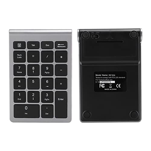 Acouto Laptop-Nummernblock, RF304 22-Tasten-Ziffernblock USB 2.4G -Tastatur mit EmpföngerRose Gold für Desktops und Peripheriegeröte (Eisengrau) von Acouto