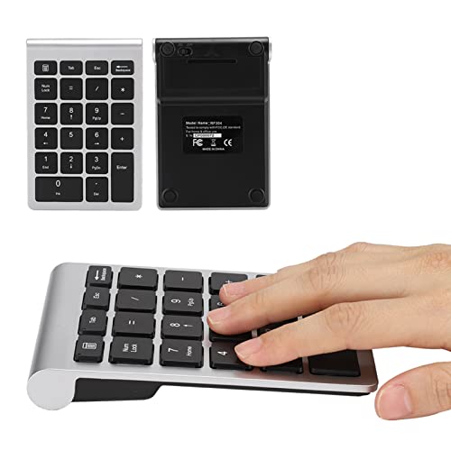 Acouto Laptop-Nummernblock, RF304 22-Tasten-Ziffernblock USB 2.4G -Tastatur mit EmpföngerRose Gold für Desktops und Peripheriegeröte (Silber schwarz) von Acouto