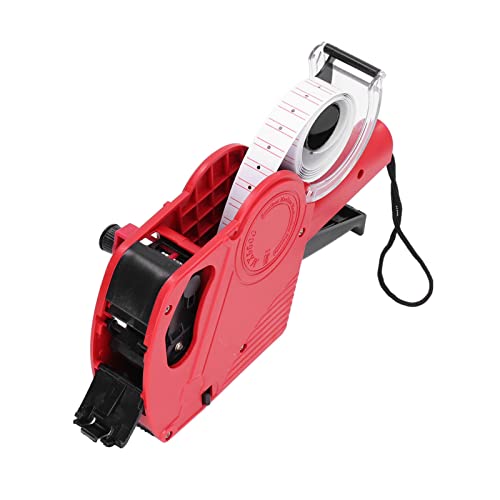 Acouto Manuelle Etikettierungsmaschine 8 -Ziffern Preisschild -Waffe mit Kartusche Tragbare Preis -Markierungs -Toolblue 8 -stell (Rot) von Acouto