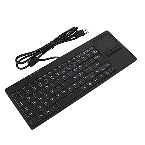 Acouto Tastatur mit Kabel, USB, Integrierter Touchpad-Hub-Anschluss, Tastatur mit 86 Tasten, Ultradünn, für Notebook-Schreibtisch, USB-Tastatur mit Touchpad von Acouto