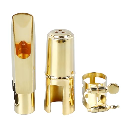 Alt -Saxophon -Mundstück Goldfarbe Metall Multifunktional SAX Mundstück Zum Üben 5C Saxophon Mundpropie (6c) von Acouto