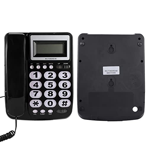 Desktop Corded Festnetzhelefon mit Caller -ID -Anzeige mit Lautsprecherhörer für Rotes Kordelefon SP (Black) von Acouto