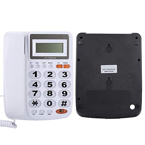 Desktop Corded Festnetzhelefon mit Caller -ID -Anzeige mit Lautsprecherhörer für Rotes Kordelefon SP (White) von Acouto
