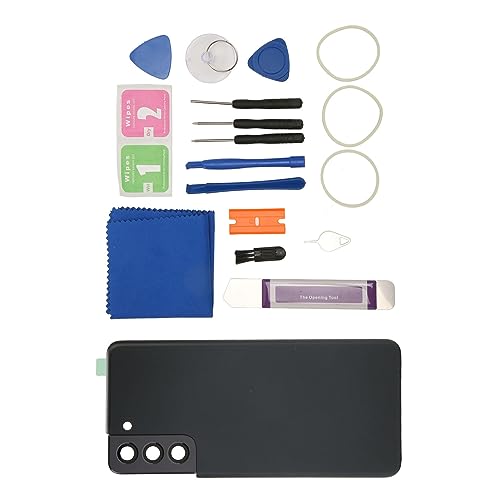 Für Rückenabdeckung Glasersatz Austausch Ideal Fit Phone Heck -Häuser -Häuser -Werkzeugkit mit vor Installierter Kamera Schwarz Für Rückenabdeckung Glasersatz Für Rückenglasabdeckung Für (Black) von Acouto