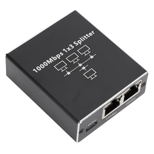 Gigabit-Ethernet-Splitter, Hochgeschwindigkeits-Internet-Splitter, LAN-Switch für Cat 6 7 8-Kabel, Breite Kompatibilität für Verschiedene Geräte Gigabit-Ethernet-Splitter, Hochgeschwindigkeits-Internet-Splitter, LAN-Switch für Cat 6 7 8-Kabel, Breite Kompatibilität für Verschiedene Geräte von Acouto