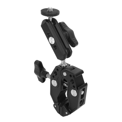 Kamera-Adapter-Klemme, Kugelkopf, Mehrere Verbindungspunkte, Kamerahalterung aus Aluminiumlegierung mit Rutschfestem Griff für 25-mm- und 30-mm-Stangen von Acouto