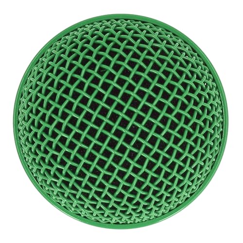 Acouto Mesh-Kühlergrill-Ersatz für SM58S-Mikrofone, Stahl-Windschutz Scheibe Mic-Kühlergrill-Kopf mit Schaumstoff-Windschutz Scheibe für UT2 PGX24 SLX4, Beständiges Mic-Gitter mit (GREEN) von Acouto