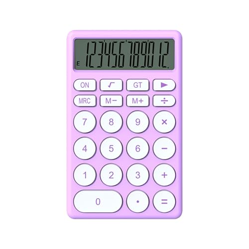 Netter Elektronischer Taschenrechner, Leichtes 8 -stelliges Cartoon -Taschenrechner mit Großem LCD -Display für Schüler, Ruhige Tastatur, Alltägliches (Purple) von Acouto