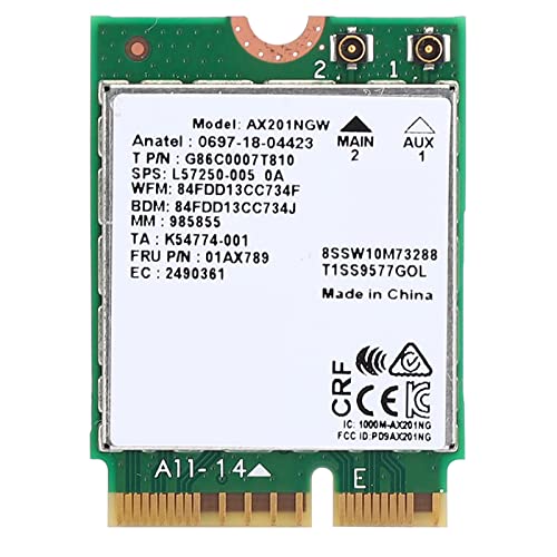 Netzwerkkarte für INE -Netzwerkkarte für AX201NGW WiFi 6 Gigabit 2400m M.2.CNVIO2 -Schnittstelle für 5.0 2.4 Muss Unter 160 802.Gigabit Network Cardwireless CardWifi Network von Acouto