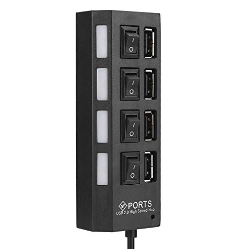 USB Hubusb2.0 Hubusb Splitter4 Multiport USB2.0 Hub 4 Ports Hochgeschwindigkeits -USB -Splitter A für PC Desktop -Laptop4 -Ports Schwarz Fördern 4 Unsere Haben mit Switch, die Großzügig Gefertigt von Acouto
