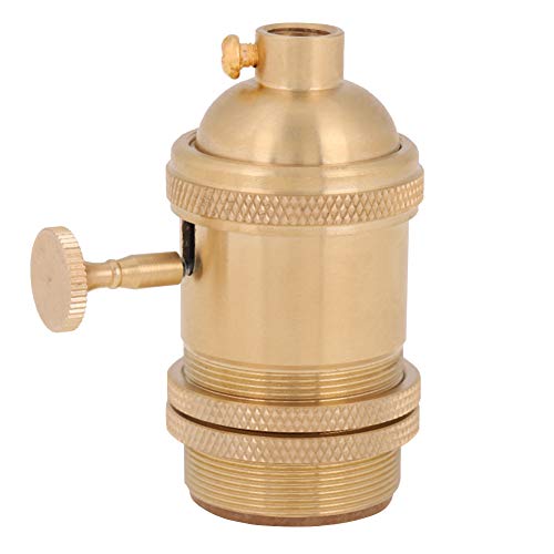 Vintage Lampenfassung, Vintage E27 Birnen Fassungsfassung/Sockel Kupfer Lampenfassung für Antike Glühbirne für Industrielle Dekorative DIY Beleuchtung(Drehschalter Typ C) von Acouto