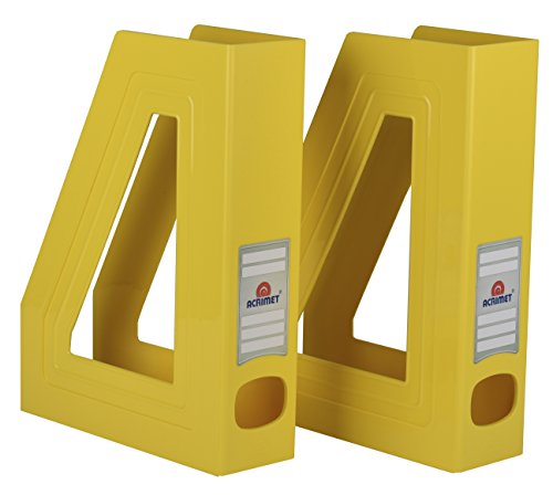 Acrimet Stehsammler Zeitschriftensammler Organizer (Kunststoff) (Gelb Farbe) (2 Stück) von Acrimet