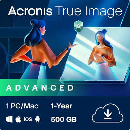 Acronis Cyber Protect Home Office 2023 | Advanced | 500 GB Cloud-Speicher | 1 PC/Mac | 1 Jahr | Windows/Mac/Android/iOS | Internet Security inkl. Backup | Aktivierungscode per Email von Acronis