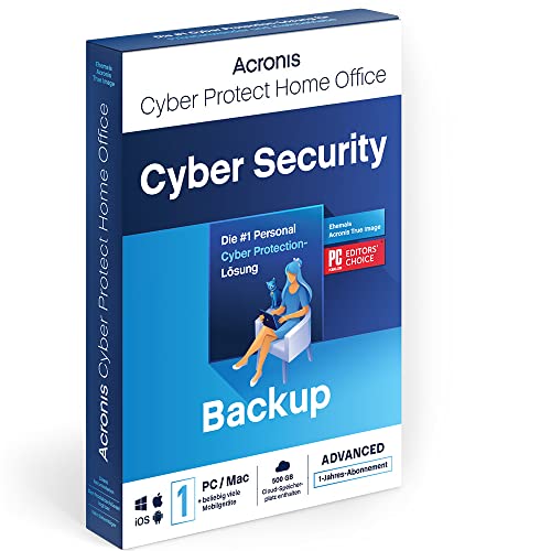 Acronis Cyber Protect Home Office 2023 Advanced 500 GB Cloud-Speicher 1 PC/Mac 1 Jahr Windows/Mac/Android/iOS Internet Security inklusive Backup Aktivierungscode per Post von Acronis