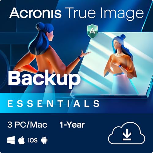 Acronis Cyber Protect Home Office 2023 | Essentials | 3 PC/Mac | 1 Jahr | Windows/Mac/Android/iOS | nur Backup | Aktivierungscode per Email von Acronis