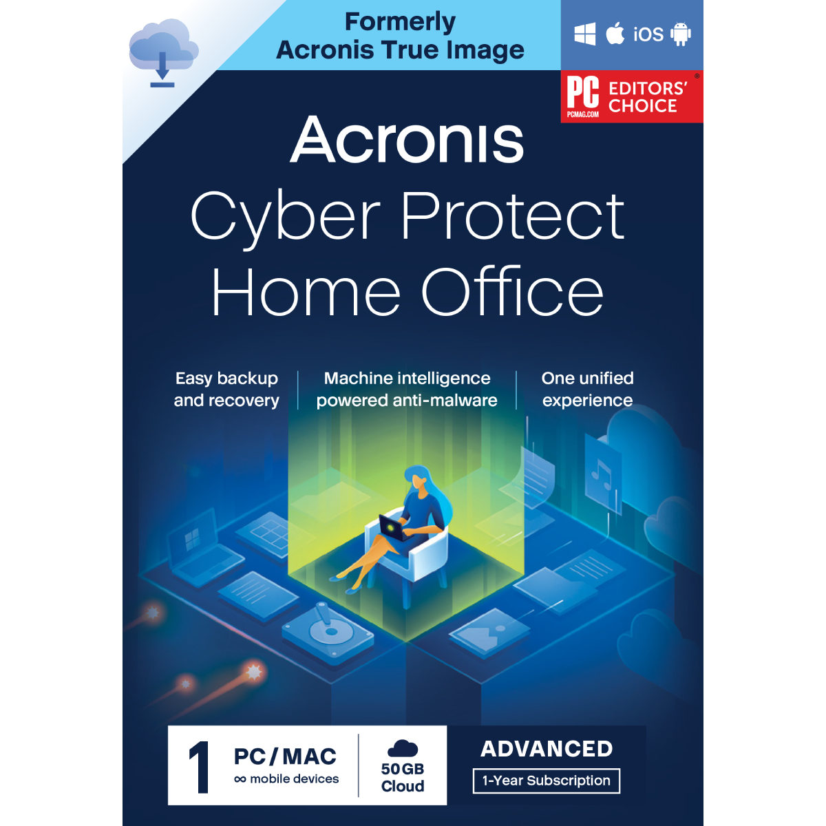 Acronis Cyber Protect Home Office Advanced [1 Gerät - 1 Jahr] + 50 GB Cloud Storage von Acronis