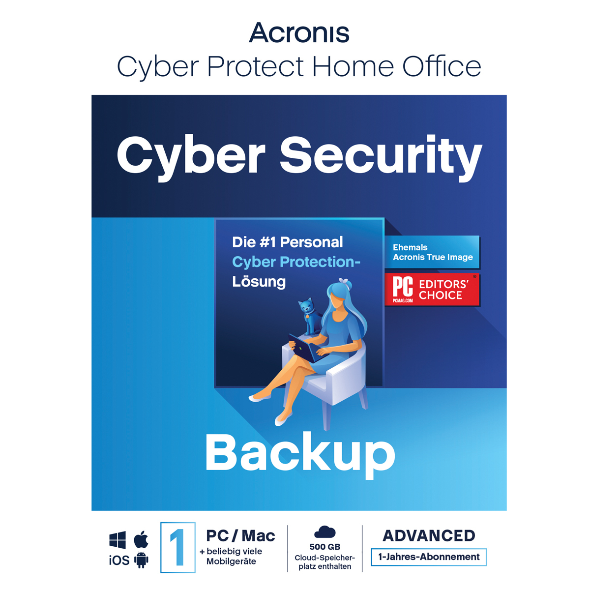 Acronis Cyber Protect Home Office Advanced [1 Gerät - 1 Jahr] + 500 GB Acronis Cloud Storage [1 Gerät - 1 Jahr] von Acronis