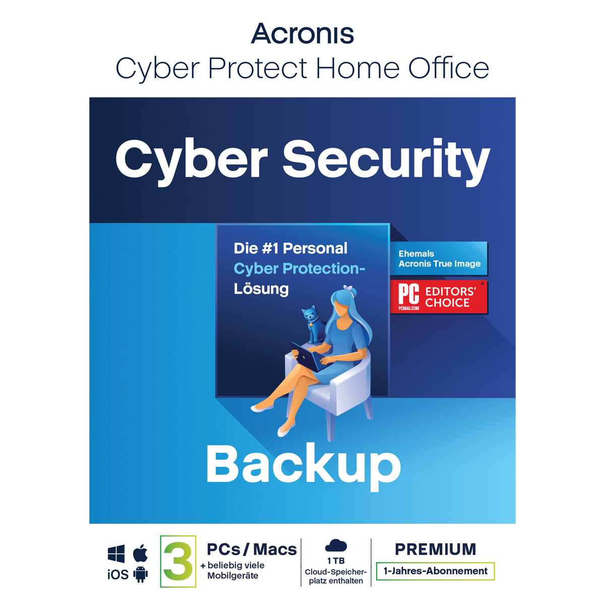 Acronis Cyber Protect Home Office Premium [3 Geräte - 1 Jahr] 1 TB Acronis Cloud Storage [3 Geräte - 1 Jahr] von Acronis