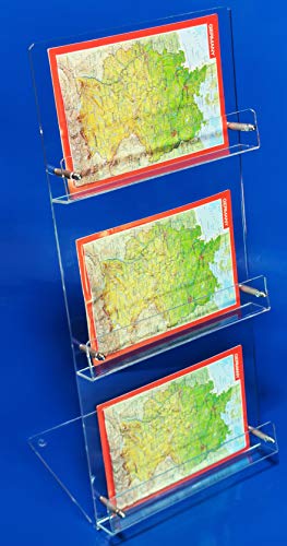 3-Fach Postkartenständer für DIN A6 Querformat,Postkarten Ständer Aufsteller von Acrylglastechnik Danier