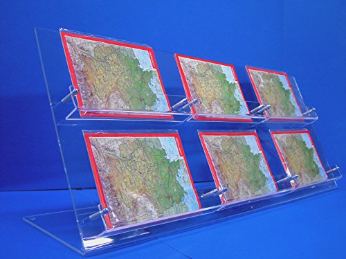 6-Fach Flyer- Postkartenständer DIN A6 Querformat von Acrylglastechnik Danier