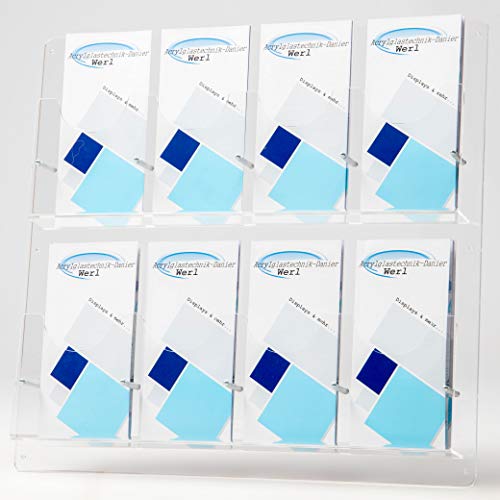 8-Fach Prospektwandhalter Prospekthalter Flyerhalter DIN LANG, DIN A6 8-Fach Prospektwandhalter Prospekthalter Flyerhalter DIN LANG, DIN A6 von Acrylglastechnik Danier