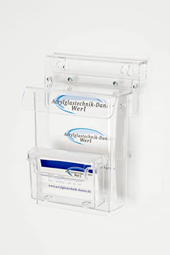 DIN A 6 (105 x 150 mm) Flyerbox Prospekt Box mit Visitenkarten Box wetterfest aus Acrylglas von Acrylglastechnik Danier