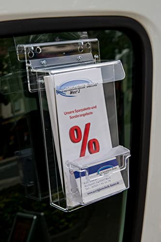 Flyerbox mit Visitenkartenbox wetterfest für Autoscheiben von Acrylglastechnik Danier