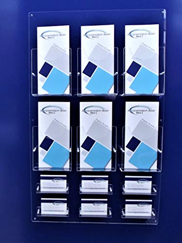 Kombi Prospekt- und Visitenkartenwandhalter 6 X DIN LANG und 6x Visitenkarten von Acrylglastechnik Danier