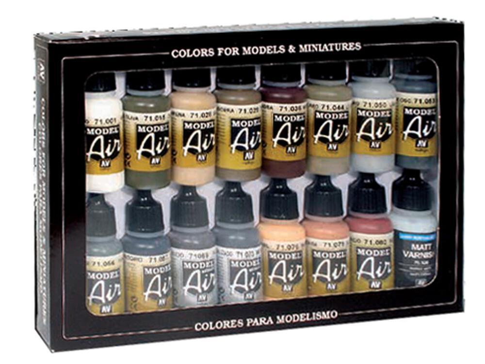 Deutsche Farben, WWII, Europaund Afrika - Farbset - 16 x 17 ml von Acrylicos Vallejo