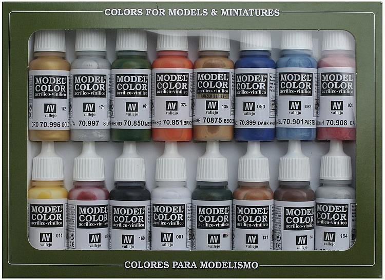 Farbset, Folkstone Basics, 16 x 17ml von Acrylicos Vallejo