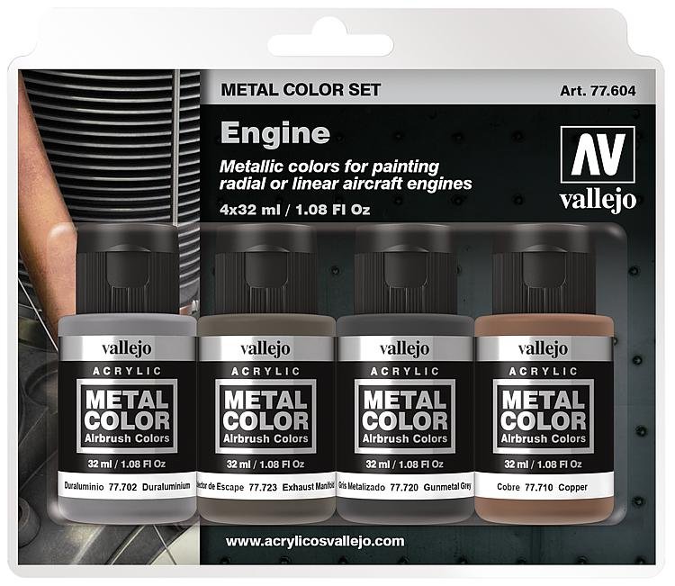 Farbset, Metall, Motor von Acrylicos Vallejo