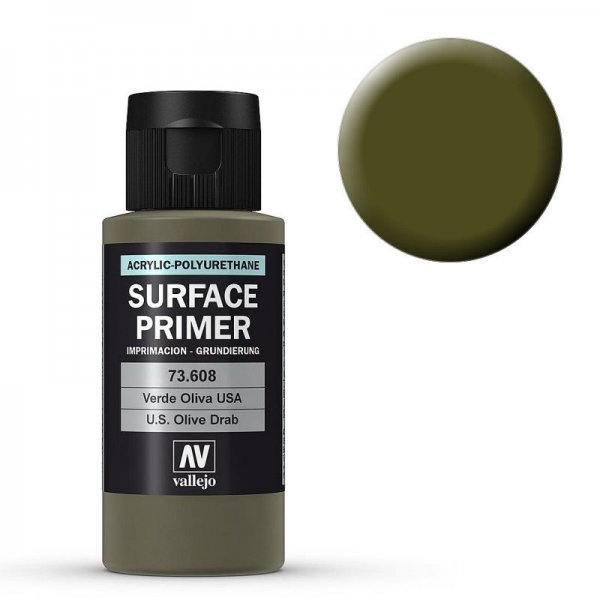 Grundierung U.S. Olive Drab 200ml (Surface Primer) von Acrylicos Vallejo